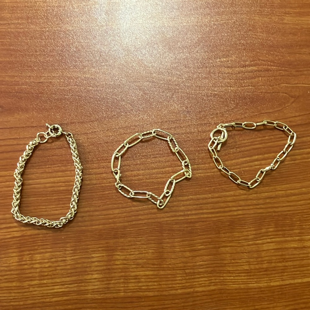 Gold bracelet set for children. From Claire’s.